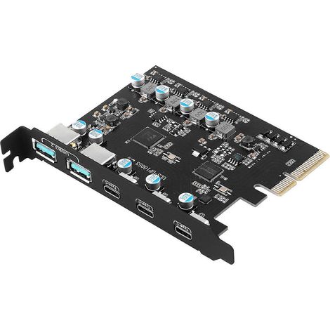 USB 3.2 PCIE-Erweiterungskarte mit 5 Ports, PCI-E auf 20G USB 3.2 Typ-C-Adapter ASM3142 (1/5)