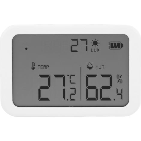 Capteur intelligent TUYA Zigbee 3 en 1 température humidité lumière avec écran LCD enregistreur (1/5)