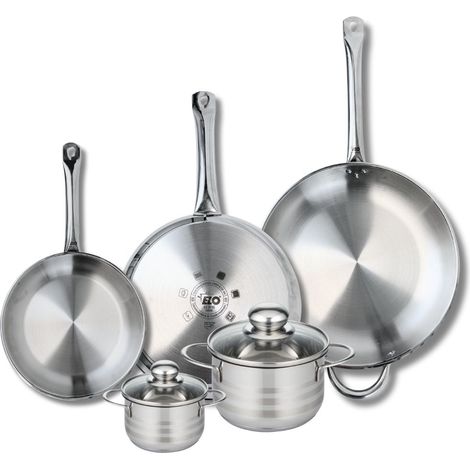 Ensemble de 3 Poêles de cuisson 24, 28 et 32 cm et 2 faitouts 12 et 16 cm Elo Profi Brillant (1/5)