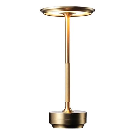 Lampe de table sans fil - Lampe de bureau étanche, dimmable et rechargeable, lampe de table à LED métallique , veilleuse à piles (or) (1/3)