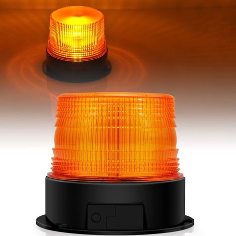 Lampe torche LED sans fil rechargeable 12V-24V – Lumière stroboscopique orange – Base magnétique – Jusqu'à 8 heures d'autonomie (1/5)