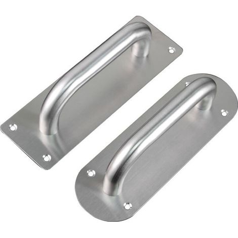2 pièces poignée de porte Divers accessoire de portail 200 x 65 mm acier inoxydable finition brossée pour porte de garage grange placard (1/5)