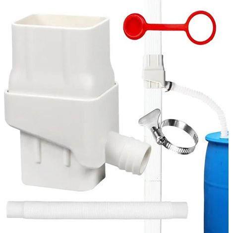 Système de dérivation pour descente pluviale et gouttière de jardin, collecteur de tuyau de drainage pour la récupération des eaux pluviales (1/5)