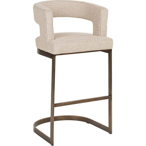 Tabouret de bar biscotti design confort assise tissu - beige biscotti doux et chaleureux (1/5)