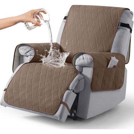 Wasserdichter sesselschoner für Fernsehsessel, relaxsessel mit Tasche elastischen Bändern, Anti-Rutsch sesselbezug weich waschbar sesselüberwurf 1 Sitzer für Kinder (1/5)
