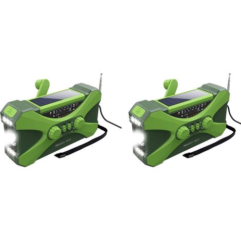 2X Radio d'urgence 10000MAh, à Manivelle Solaire, Portable avec (1/5)