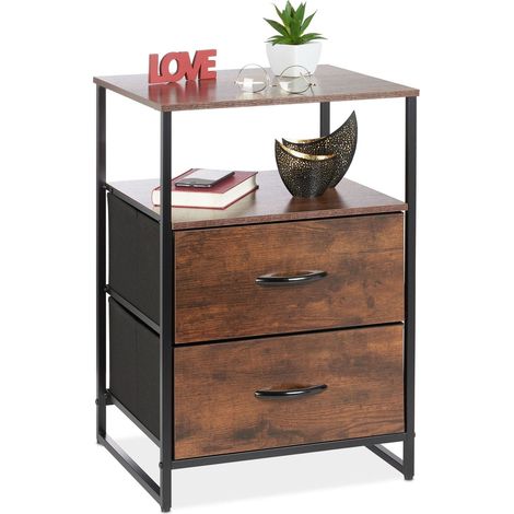 Industrial style night stand with drawer