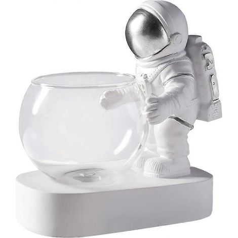 Astronauten-Blumentopf, Astronauten-Glasvase mit LED-Beleuchtung, moderner und kreativer Sukkulenten-Blumentopf im nordischen Stil
