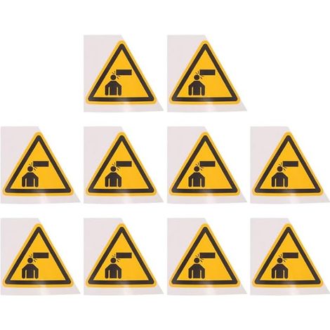 Lot De 10 Autocollants D'Avertissement « Attention À Votre Tête » Triangulaires Auto-Adhésifs Panneaux De Sécurité Pour Machines Et Équipements Prévention Des Collisions (1/5)