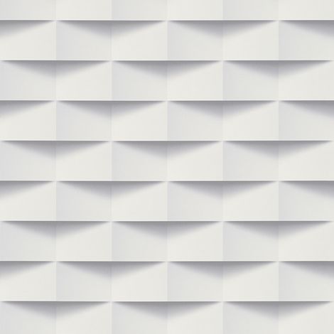 A.S. Creations – Papier peint 3D géométrique blanc – Tapisserie moderne pour salon et bureau – Dimensions 10,05 x 0,53 m – Style graphique