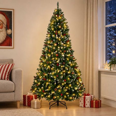 vidaXL Árbol de Navidad artificial con ramas articuladas 210 cm (1/5)