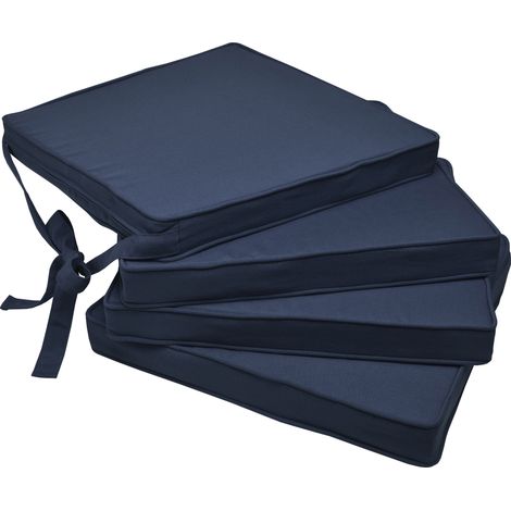 4er Set Loft SK Stuhlkissen Dunkelblau, 45x40x5cm