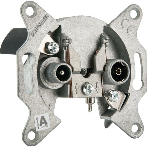 Schwaiger Antennen Durchgangsdose DSG 531 (19dB) silber, 2-Loch, 2x IEC Anschlussdosen (1/4)