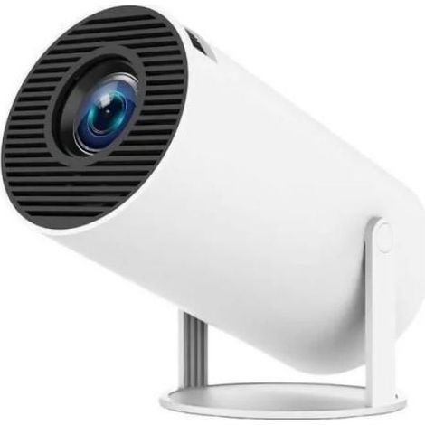 Mini projecteur portable 720P WiFi 6 Bluetooth rotation 180° réduction du bruit home cinéma haute qualité blanc compatible jeuxvidéo
