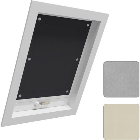 Woltu – Store occultant pour fenêtre de toit 60x73cm – Protection solaire 100% – Ventouses sans perçage – Tissu polyester noir