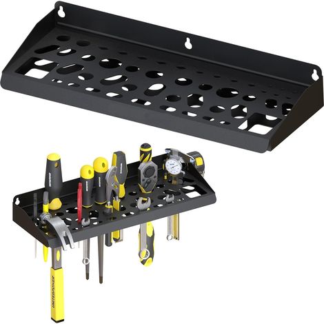 Organisateur d'outils mural – intègre un porte-tournevis, un rangement pour pinces et une étagère pour clés, avec 51 emplacements. (1/5)