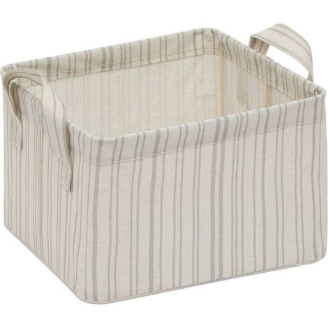 Panier de rangement en polyester avec cadre acier Lin 25x25x15 cm (1/3)
