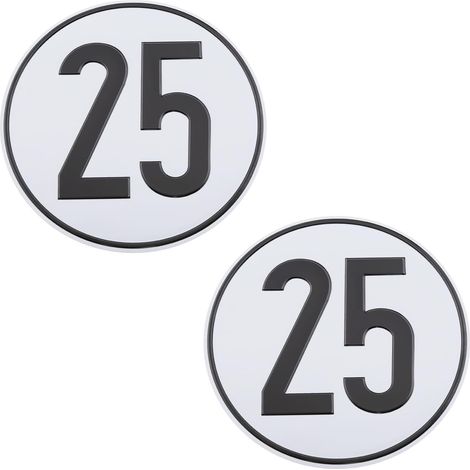 2 Pièces Aluminium Panneaux de Signalisation de Vitesse Maximale Limite de Vitesse 25 Km/h Signe d'avertissement Auto-adhésif pour Remorques Tracteurs Voitures Anciennes 200mm (1/5)