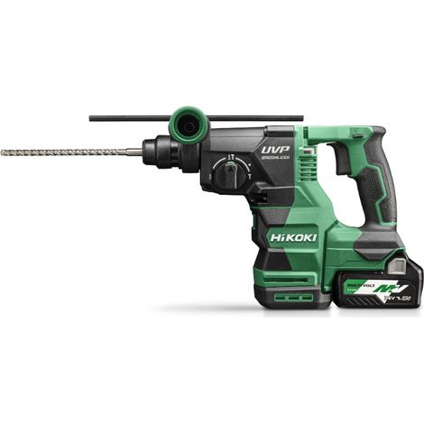 Hikoki – Perforateur burineur sans fil 36V 4Ah – Moteur Brushless – Force de frappe 3,2J – Pour béton et brique – Éclairage LED (1/2)
