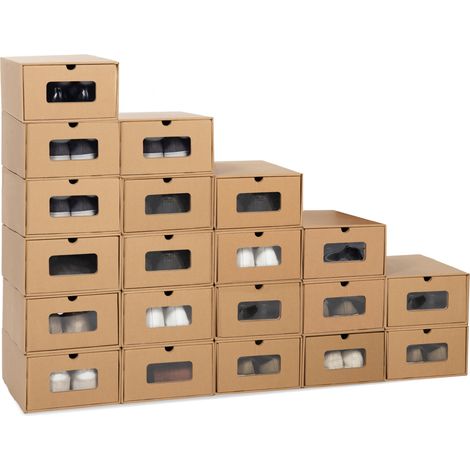 Lote de 20 cajas zapateras con cajones
