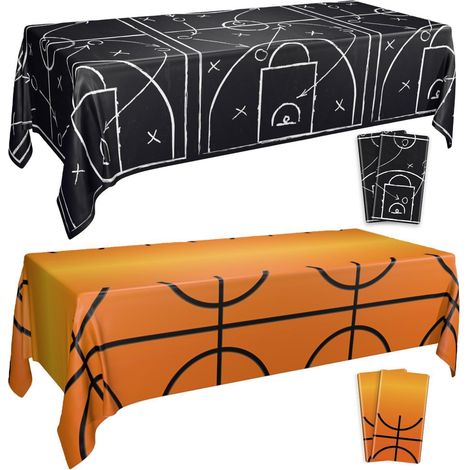 4x nappes de table Basketball 130x220cm, 2 designs, imperméables, pour fête à thème