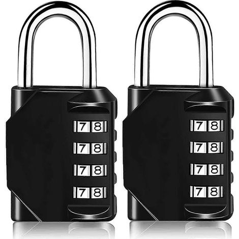 Cadenas à combinaison robuste à 4 chiffres, pour casier de salle de sport, école, portail, abri de jardin, garage, armoire à bagages et boîte à outils (1/5)
