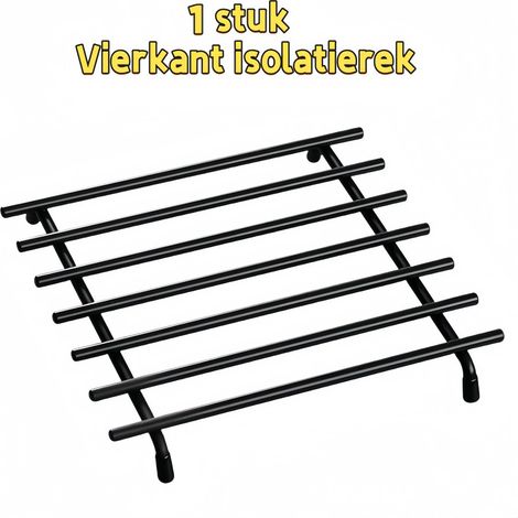 Étagère carrée isolée monobloc pour tables de cuisine et de salle à manger - Antidérapante et ignifugée - Idéale pour servir et ranger les plats chauds - Noire (1/5)