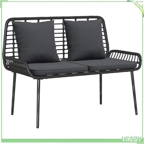 Banc de jardin - FAFEICY - 42010357 - Noir et anthracite - Polyrotin extérieur - 2 places (1/5)