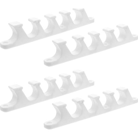 Verstellbare Stütze für Outdoor-Liegestühle aus weißem Kunststoff, robustes 5-Positionen-Design mit 5-Zinken-Haken, 4-teiliges Set für Camping (1/5)