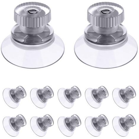 Lot de 12 ventouses à visser, 25 mm - PVC transparent ultra-résistant - Fixation facile sur verre, carrelage, salles de bains, camping-cars (1/5)