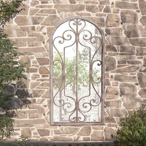 Miroir de jardin-Miroir décoratif-Miroir d'extérieur Sable 70x30 cm Fer pour utilisation extérieure 241471 (1/5)