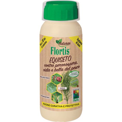 EQUISETO FUNGICIDA BIOLOGICO per piante BOLLA DEL PESCO OIDIO 500ml Flortis (1/5)