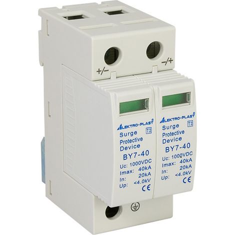 Parafoudre photovoltaïque 2P (T2 DC) 1000VDC BY7-40/2-1000