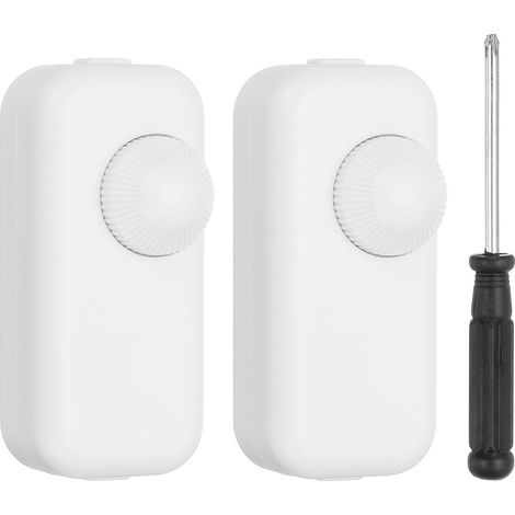2pcs Interrupteur De Lampe Inline Variateur Rotatif Blanc (1/5)