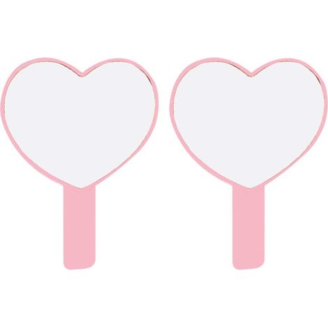 Lot de 2 miroirs de poche, petit format, miroir cosmétique portable pour femme, miroir de voyage en plastique (rose) (1/5)