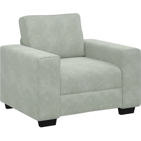 Fauteuil de Salon,Chaise,Fauteuil Gris clair 60 cm Velours CFW344618 (1/5)