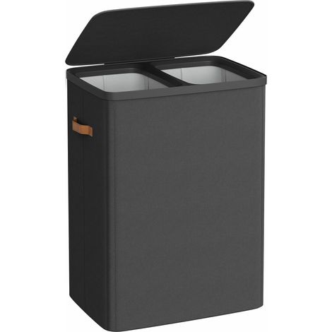 Cesta de ropa sucia 2 x 85 L gris oscuro (1/5)