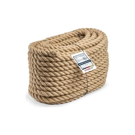 Seilwerk STANKE Juteseil Naturfasern gedreht Tauwerk Hanf Jute Tau Seil Tauziehen Absperrseil Handlauf 20mm 15m