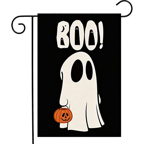 4 morceaux de drapeaux d Halloween, drapeaux d Halloween, drapeaux d Halloween double face de jardin extérieur drapeaux de jardin tissu polyester 30 × 45 cm (1/4)
