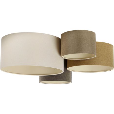 Plafonnier boho élégant tissu crème ajustable ambiance chaleureuse - Crème doux élégant (1/5)