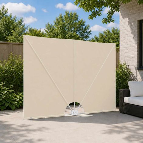 44567 vidaXL Collapsible Terrace Side Awning Cream 240x160 cm (1/5)