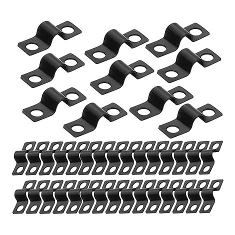 50 Pièces Colliers de Serrage en U 6mm, Attache de Fixation Inox Clips Cable, Fixation Grillage Rigide Sur Mur Double Trou, U-Collier de Serrage Tuyau pour 6mm Câble Tuyaux D'eau Installation (1/5)