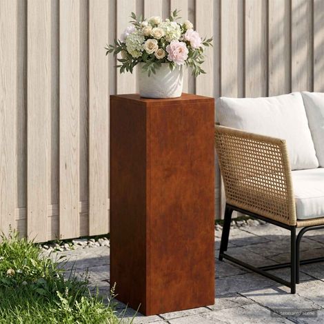 vidaXL Soporte de plantas Oxidado 30 x 30 x 80 cm Acero oxidado (1/5)