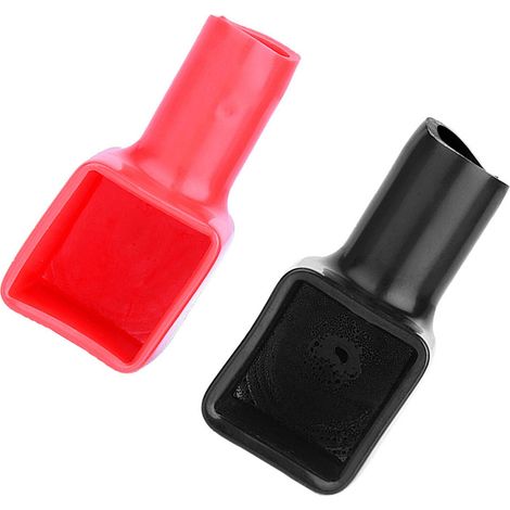 Caches-bornes batterie x2 rouge et noir positif négatif protections isolantes 192681 192682 (1/5)