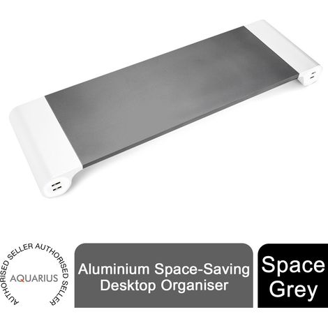 Aluminium Space-Saving Desktop Organiser, Space Grey