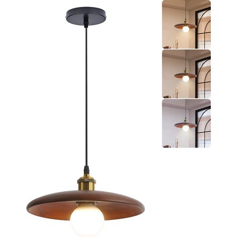 Suspension 28 cm, lustre vintage avec ampoule, plafonnier, lampe de chevet, lampe d'îlot, 3 températures de couleur réglables, hauteur réglable (1/5)