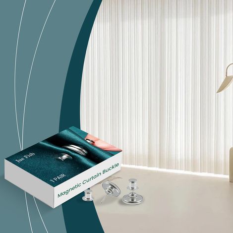 Curtain fasteners that block light leaks, magnetically secured, detachable, durable, and convenient made of stainless steel. -- 1 pair -- BIEMMEDUE (1/5)