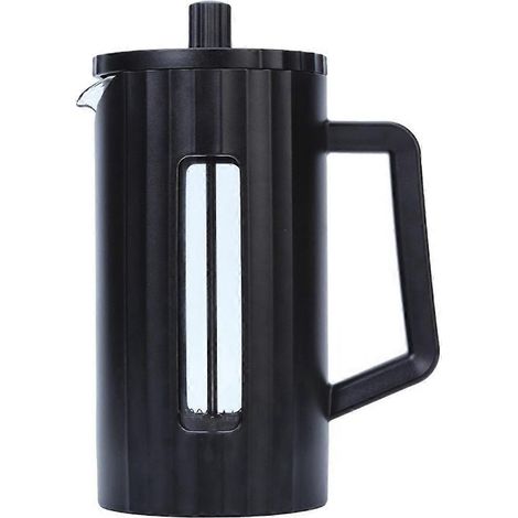 600 ml French-Press-Kaffeebereiter aus hochwertigem Borosilikatglas, schwarz (1/5)