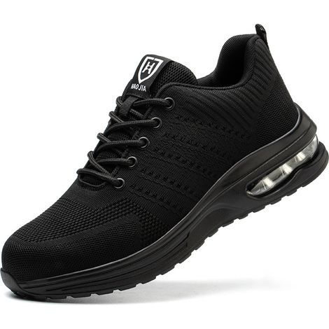 Chaussures de Securité Hommes Femmes Legere Basket de Securite Respirante Confortable Chaussure de Travail avec Embout en Acier Noir Taille 43
