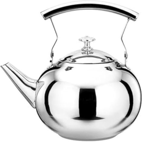 Théière en acier inoxydable de 1500 ml pour cuisinière, bouilloire argentée avec infuseur amovible, chaudière à eau chaude pour thé, lait, café, passe au lave-vaisselle (1/5)
